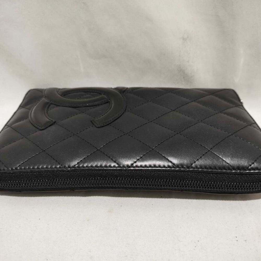 CHANEL Authentic Black Leather Logo Wallet - Picture 2 of 10